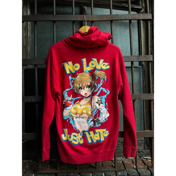 Lotus Red Pokémon Hoodie Mens Oversized Small - Picture 1 of 4